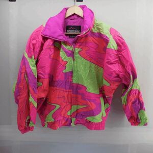 Vintage 80s 90s Snuggler Abstract Pattern Neon Sky Jacket Womens Artsy Retro L